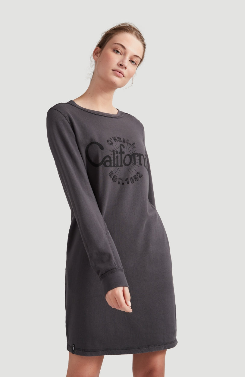 Cali Graphic Sweat Midi Dress | Dark Grey Melee -A