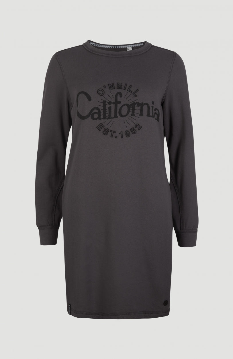 Cali Graphic Sweat Midi Dress | Dark Grey Melee -A