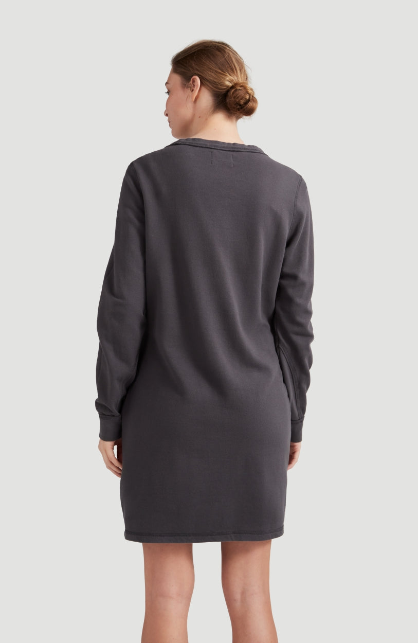 Cali Graphic Sweat Midi Dress | Dark Grey Melee -A