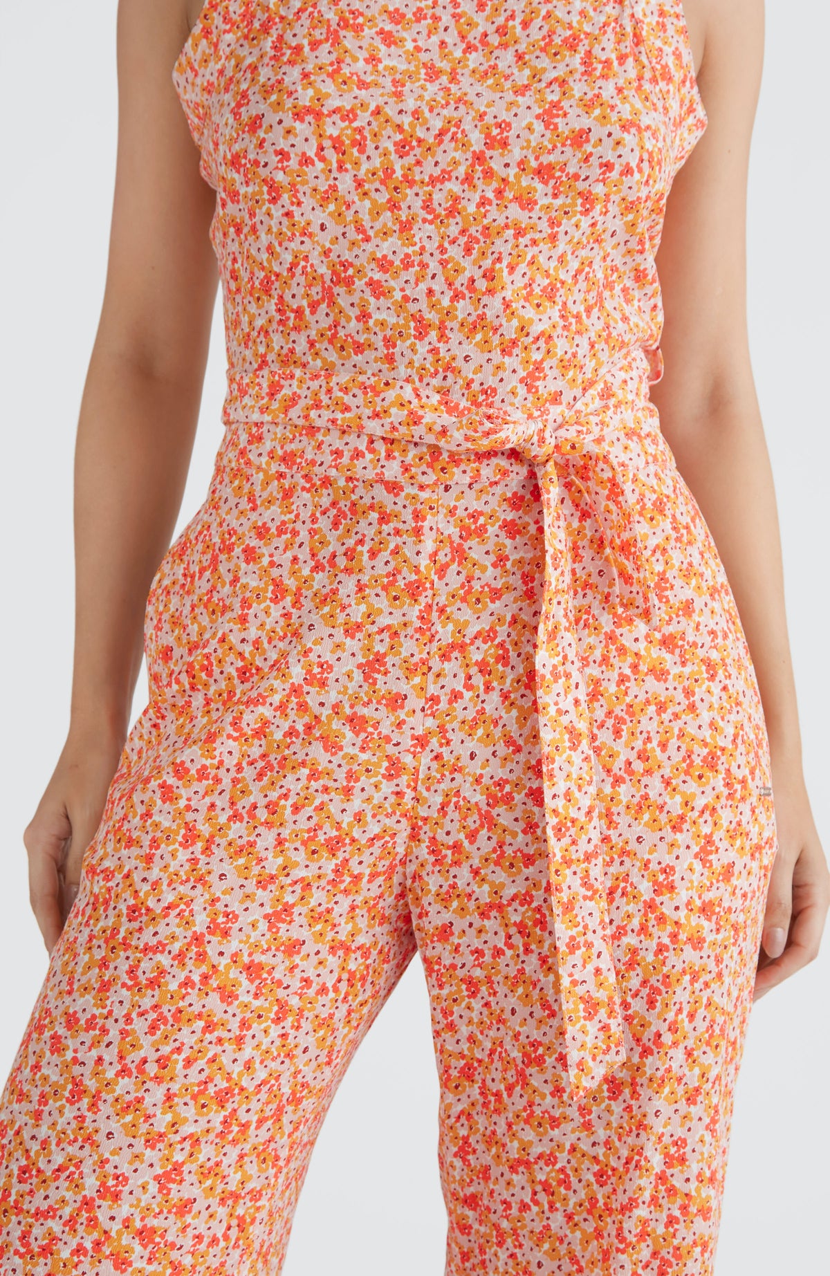 Belted Wide Leg Jumpsuit | White AO 3