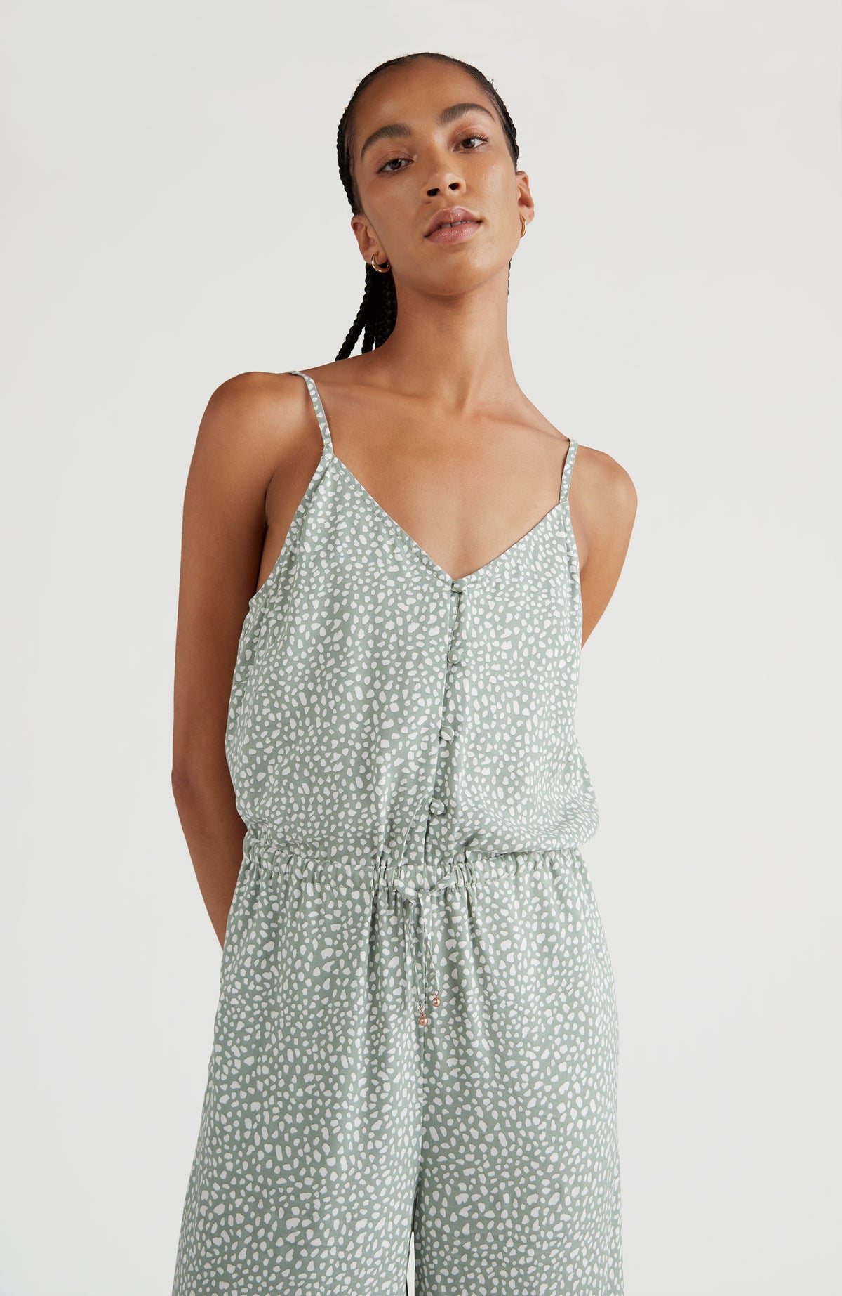 Beach Straight Leg Jumpsuit | Green AO 1