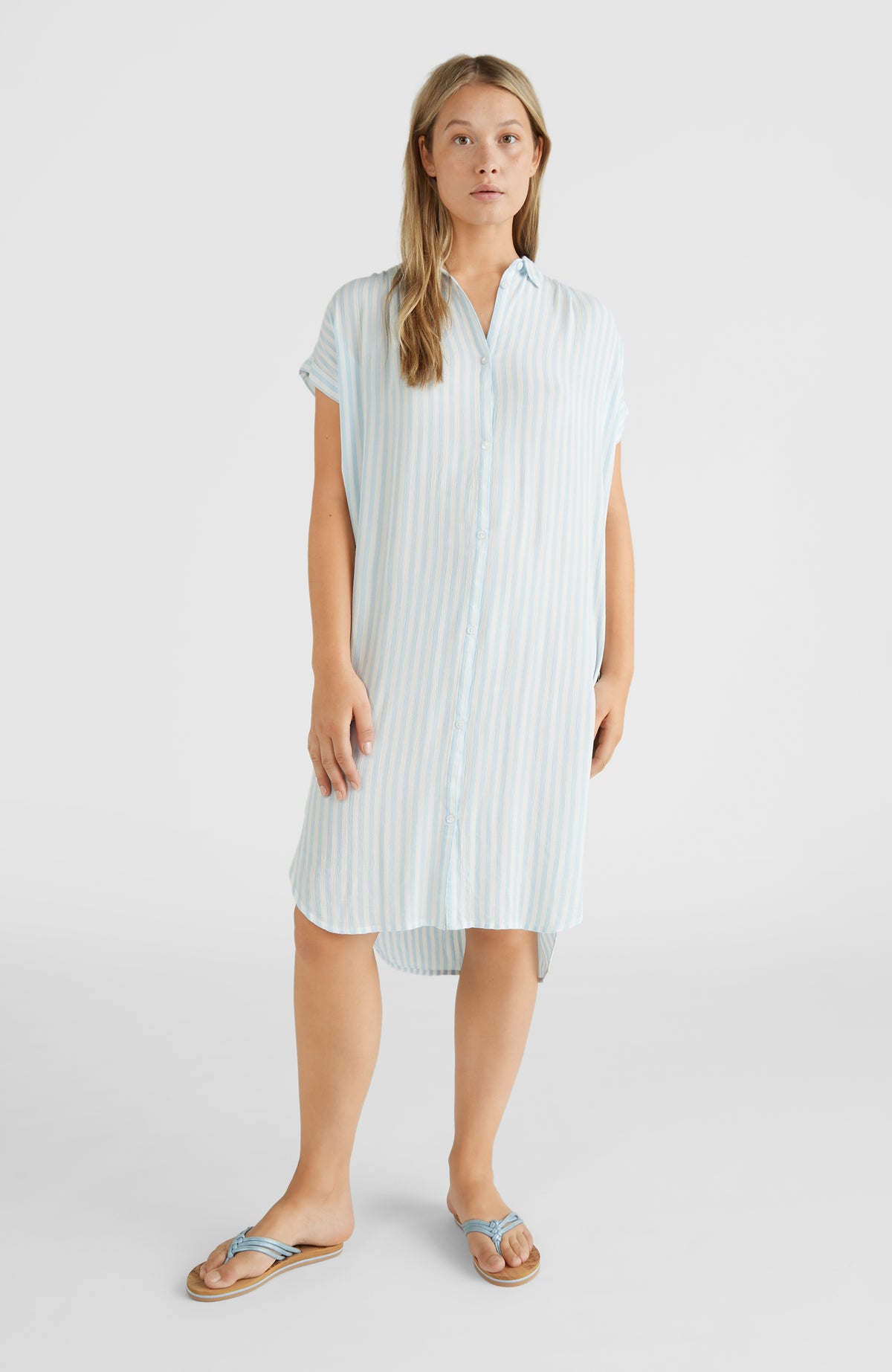 Beach Oversized Shirt Dress | Blue AO