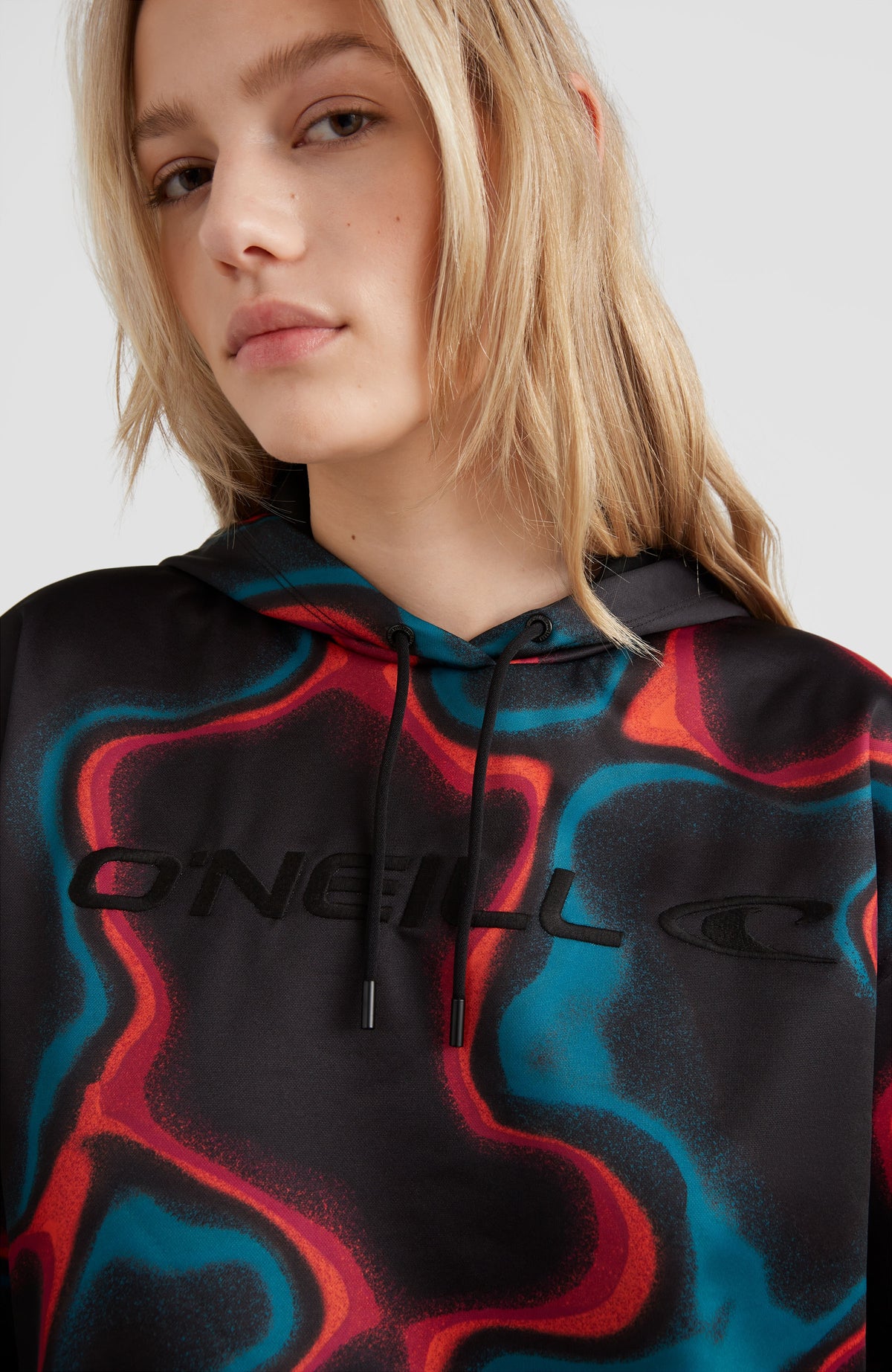 All Over Print Rutile Hooded Fleece | Black Heat Map