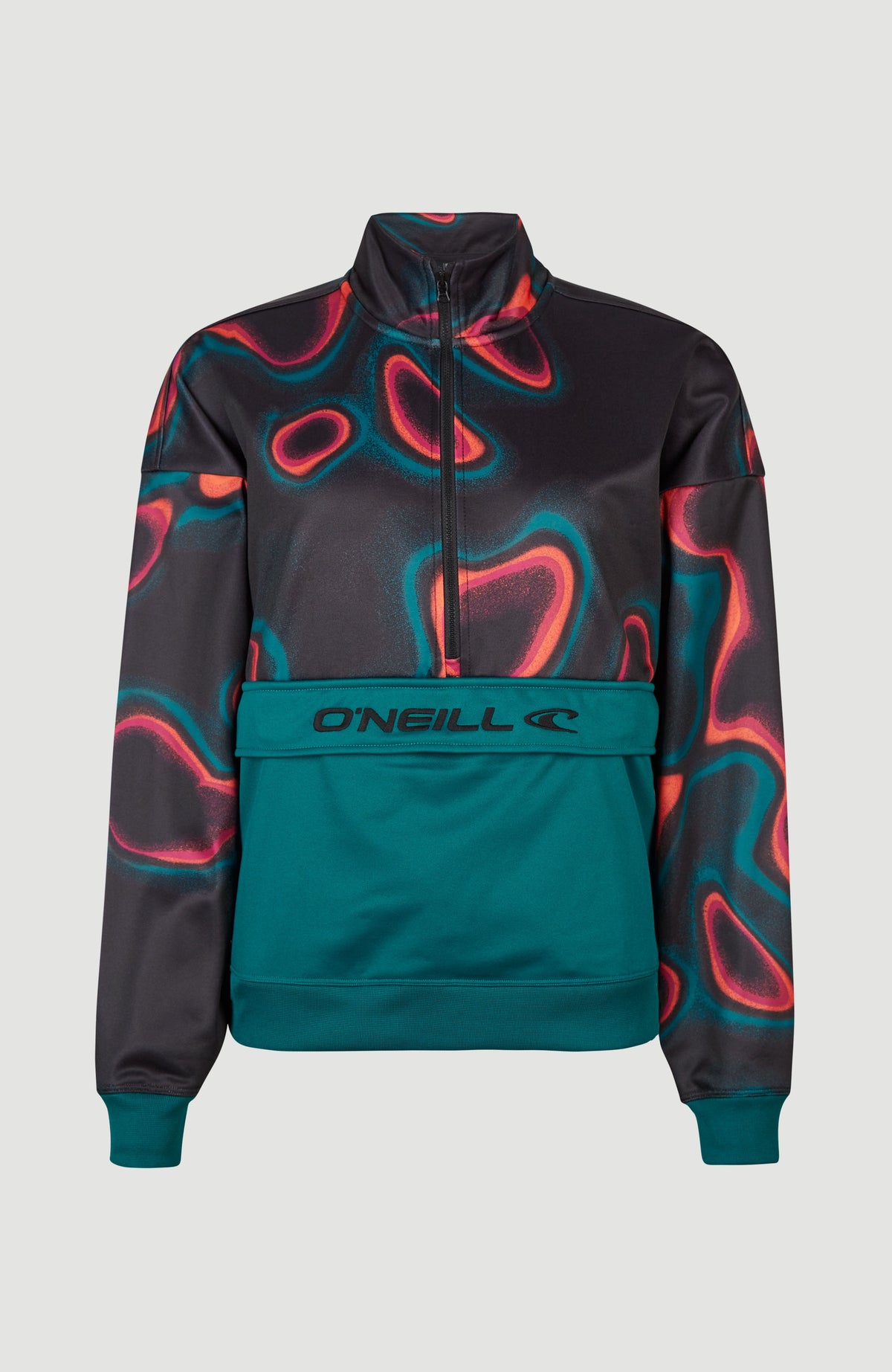 All Over Print Rutile Anorak Fleece | Black Heat Map