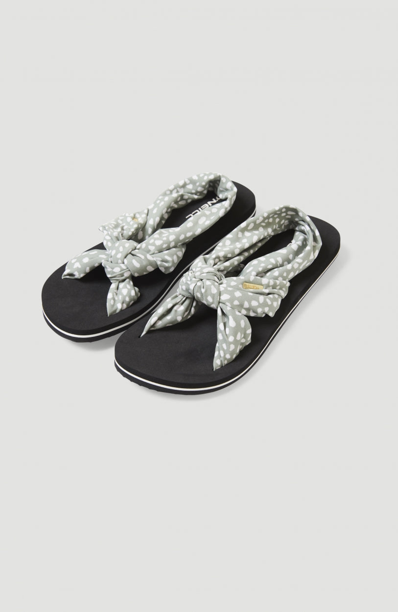 Ditsy Wrap Sandals | Green AO 1