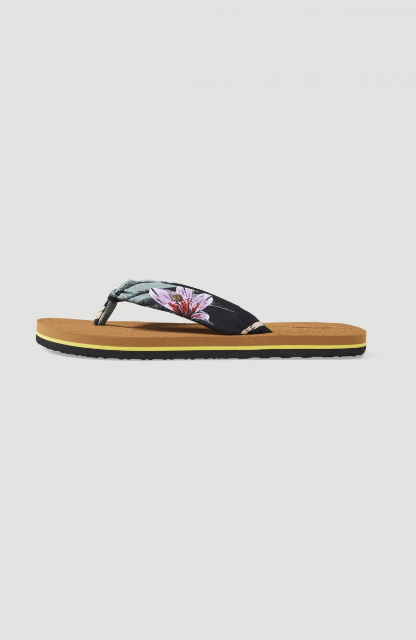 Ditsy Sun Sandals | Black AO 1