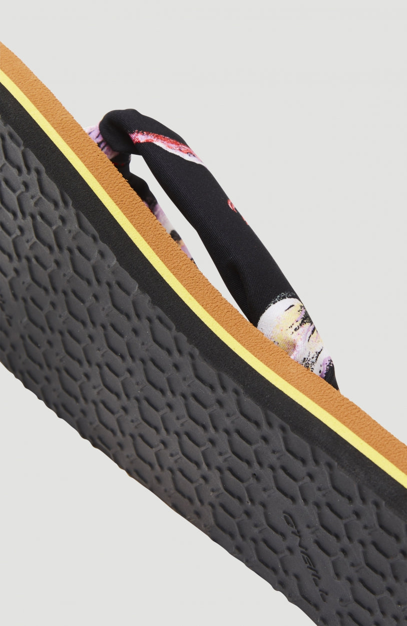 Ditsy Sun Sandals | Black AO 1