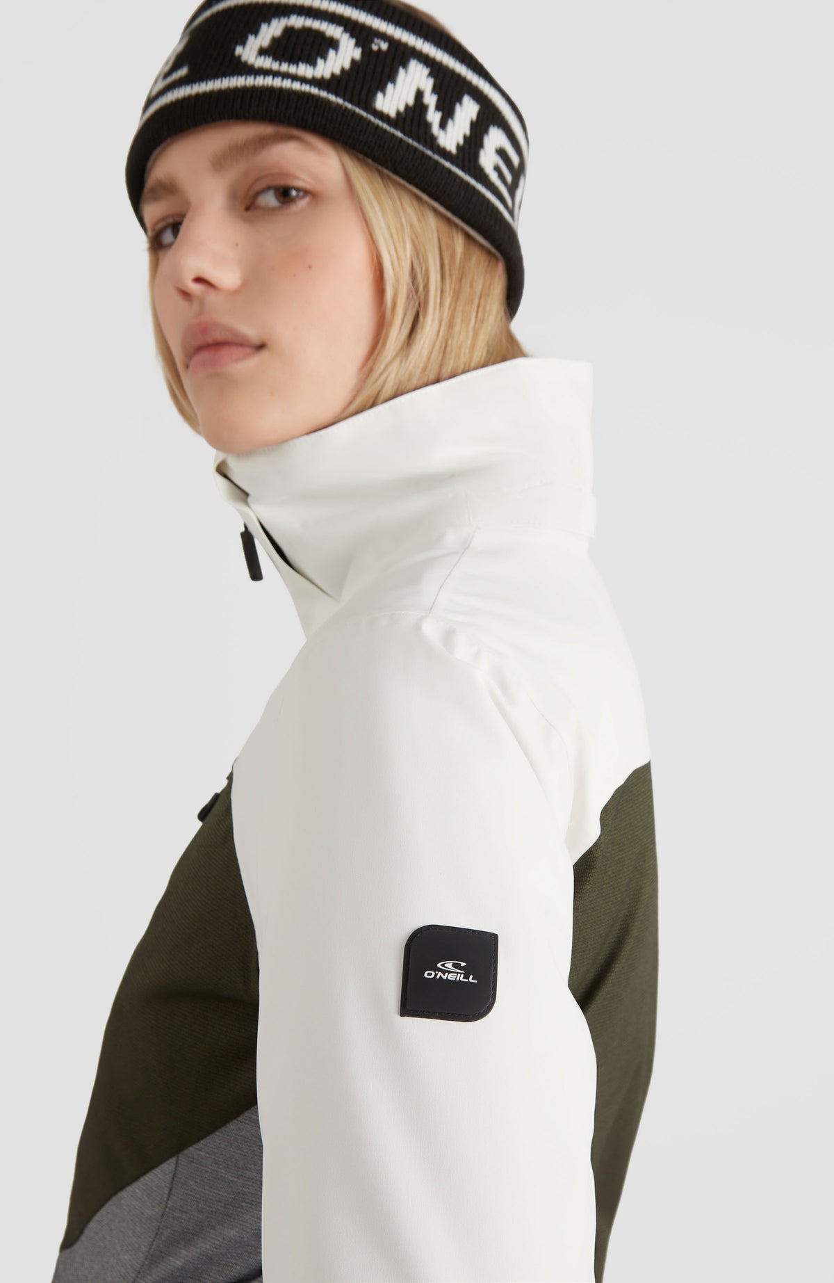 Diamond Snow Jacket | Snow White Colour Block