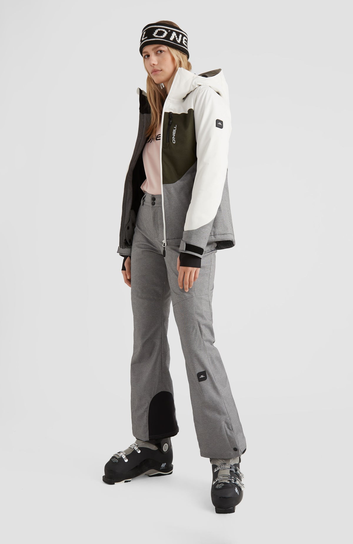 Diamond Snow Jacket | Snow White Colour Block