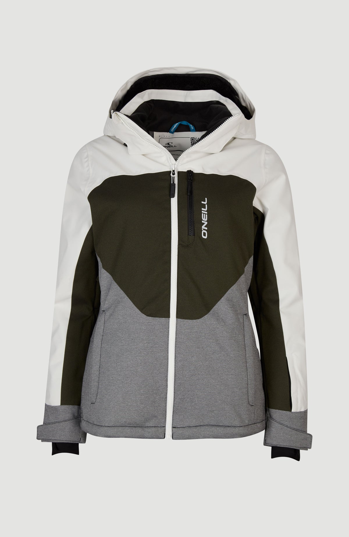 Diamond Snow Jacket | Snow White Colour Block
