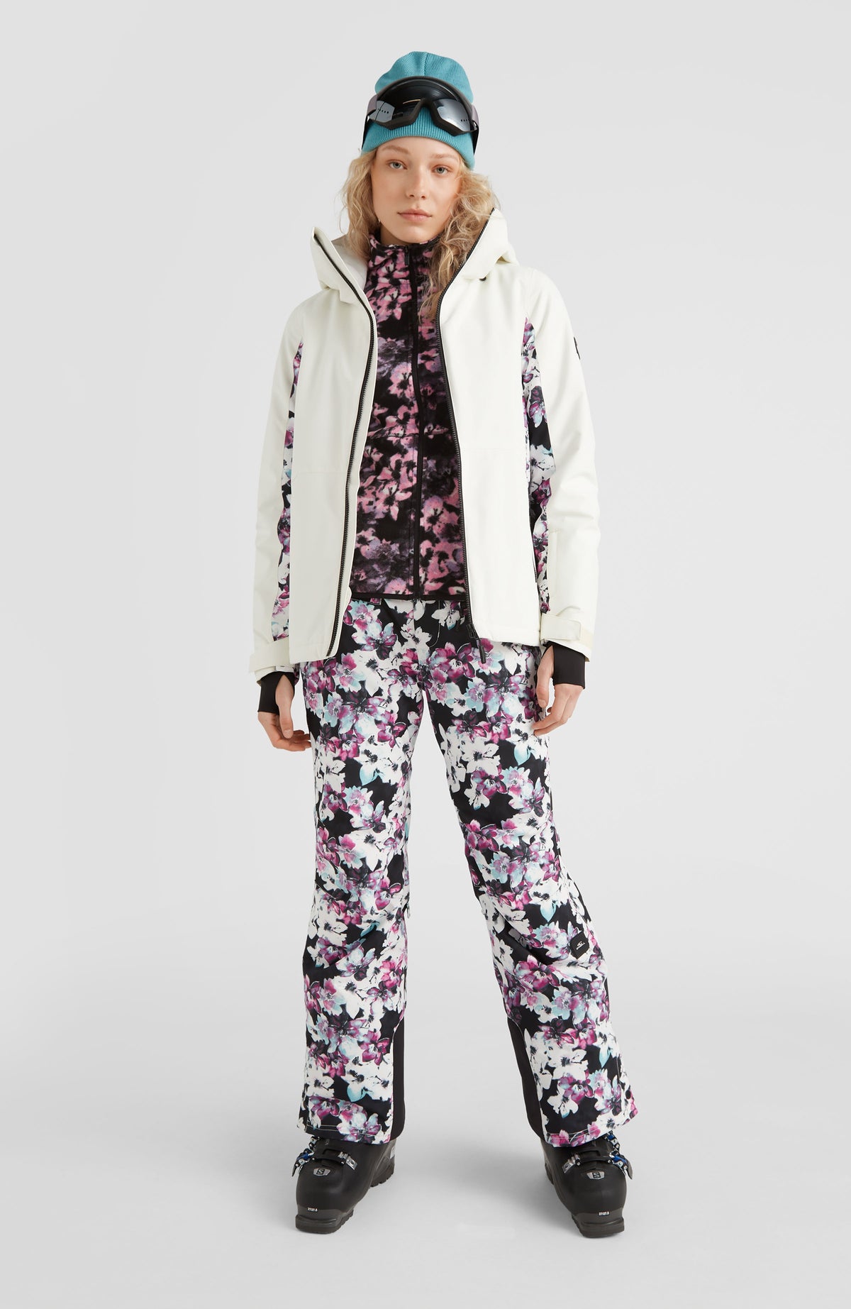 Adelite Snow Jacket | Snow White Colour Block