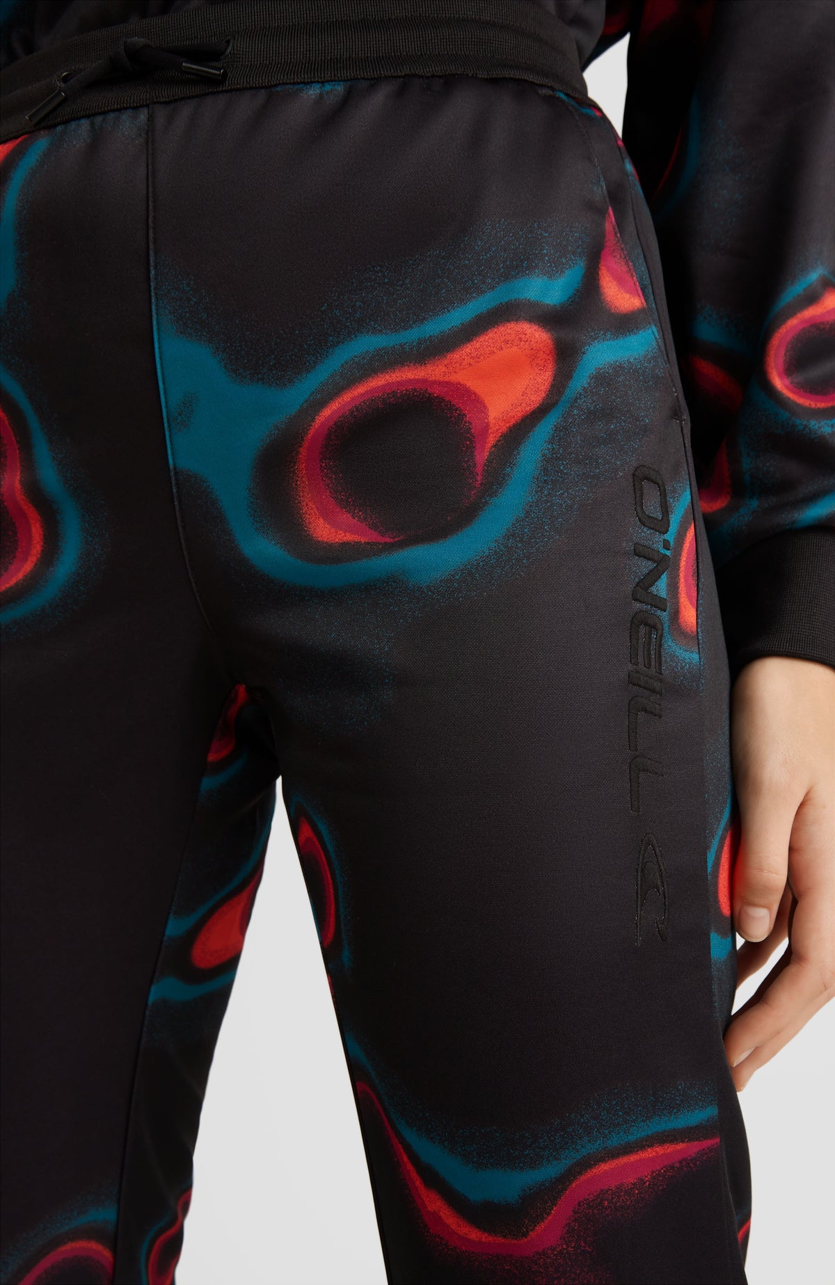 All Over Print Rutile Straight Leg Sweatpants | Black Heat Map