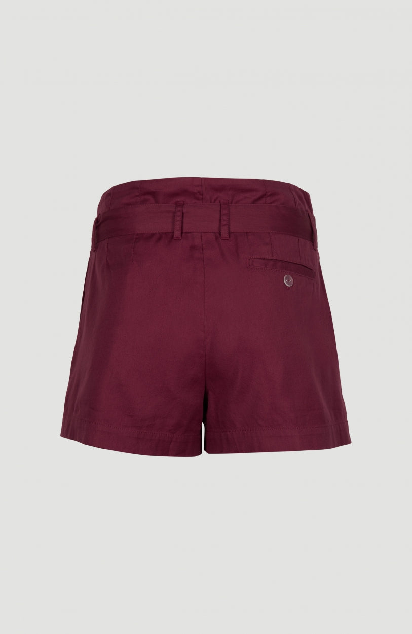 Belted High-Waist Shorts | Biking Red