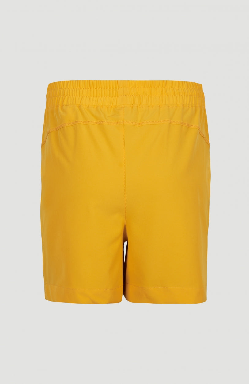 Active Elasticated High-Waist Shorts | Old Gold