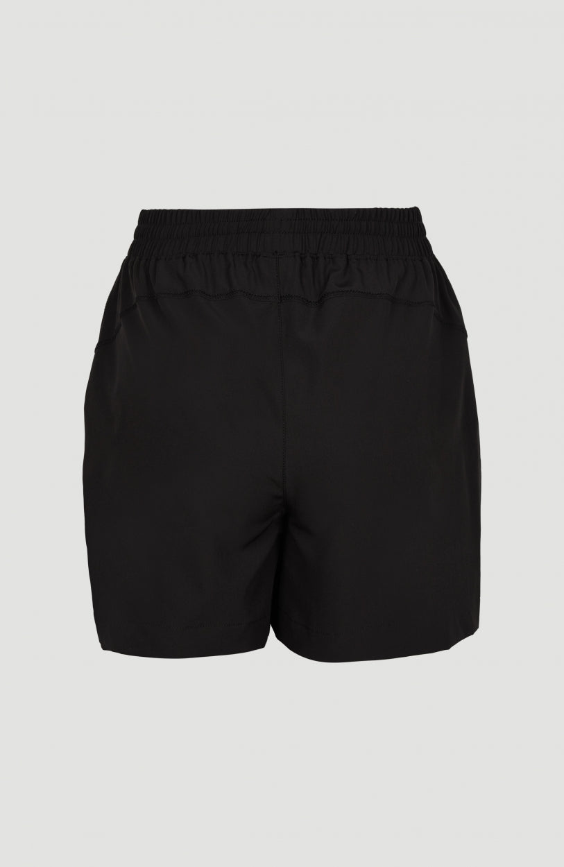 Active Elasticated High-Waist Shorts | Black Out