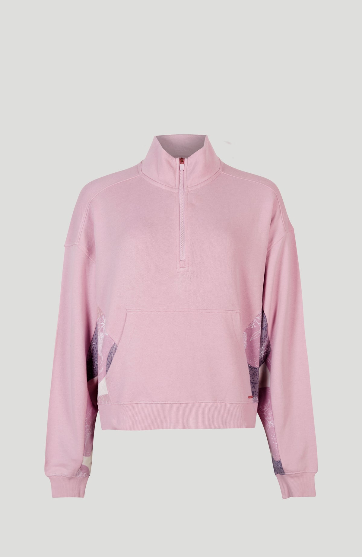 Amaryllis Half-Zip Turtle Neck Crew Sweatshirt | Bleached Mauve