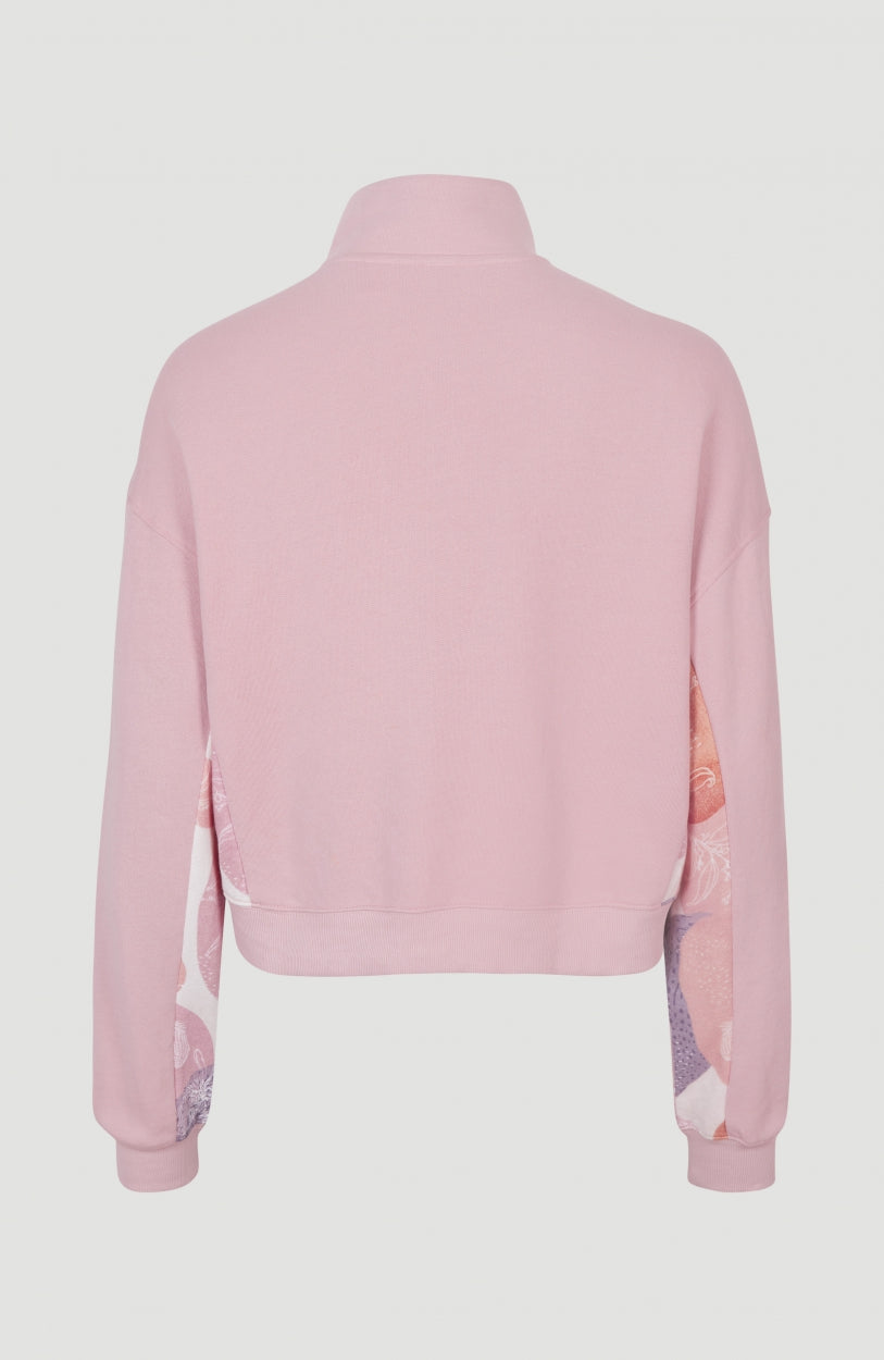 Amaryllis Half-Zip Turtle Neck Crew Sweatshirt | Bleached Mauve