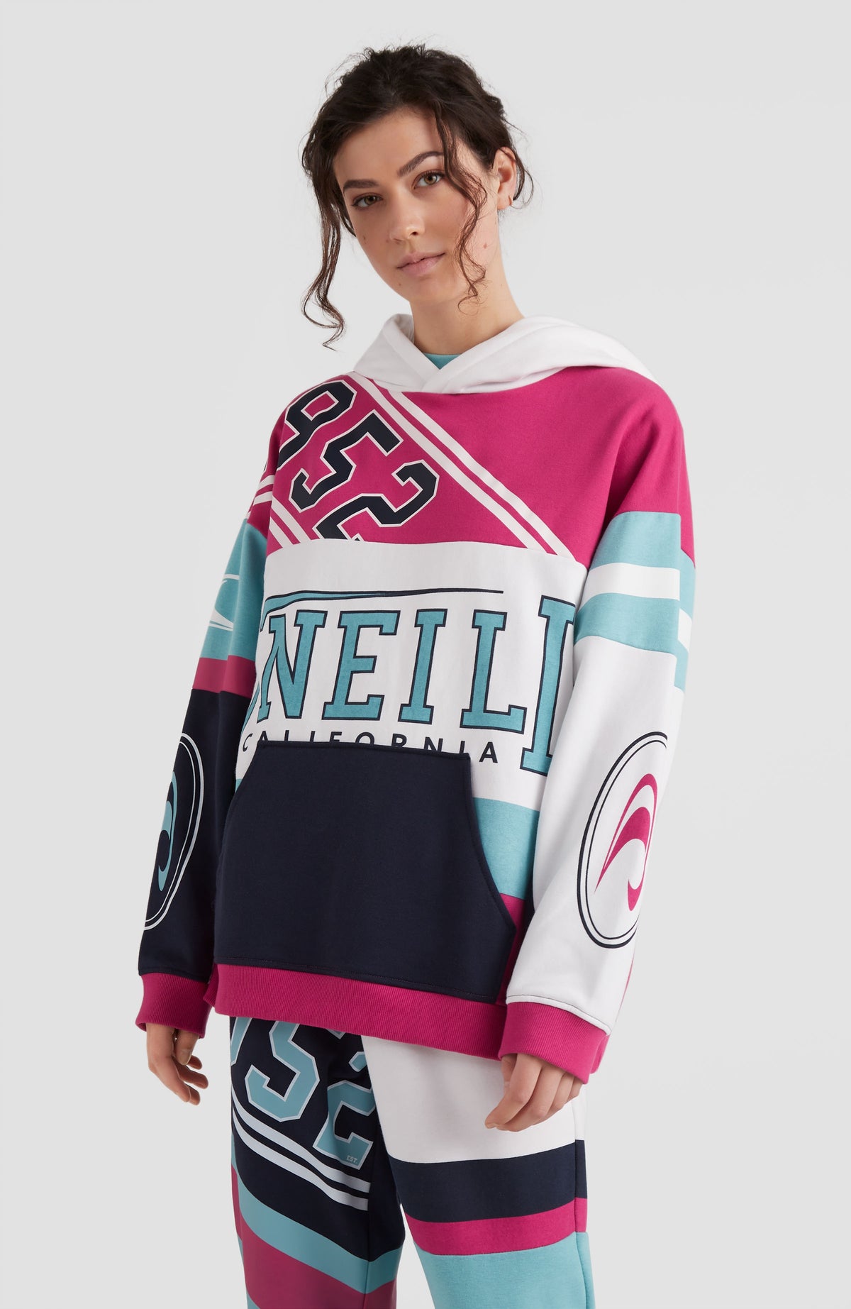 Collegiate Progressive Hoodie | Aqua Sea Colour Block