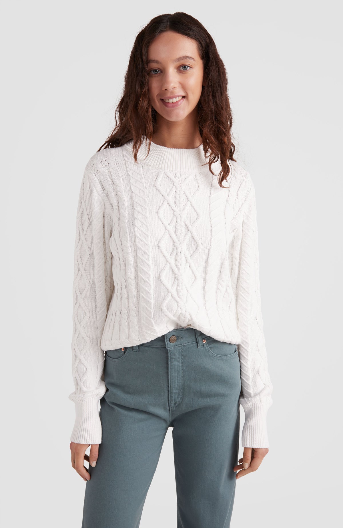 Cable Knit Pullover | Snow White