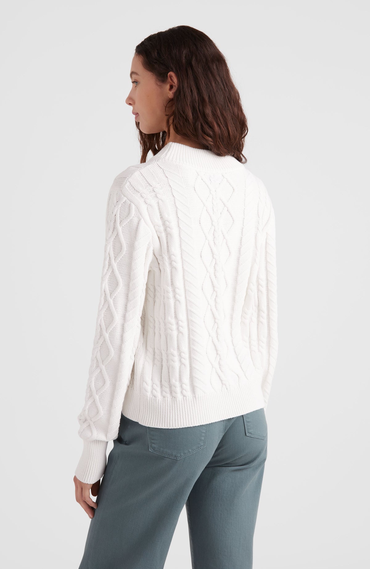 Cable Knit Pullover | Snow White