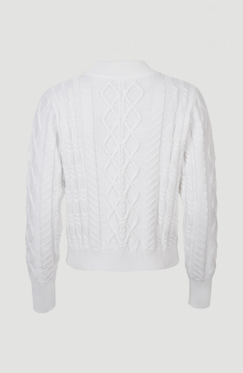 Cable Knit Pullover | Snow White