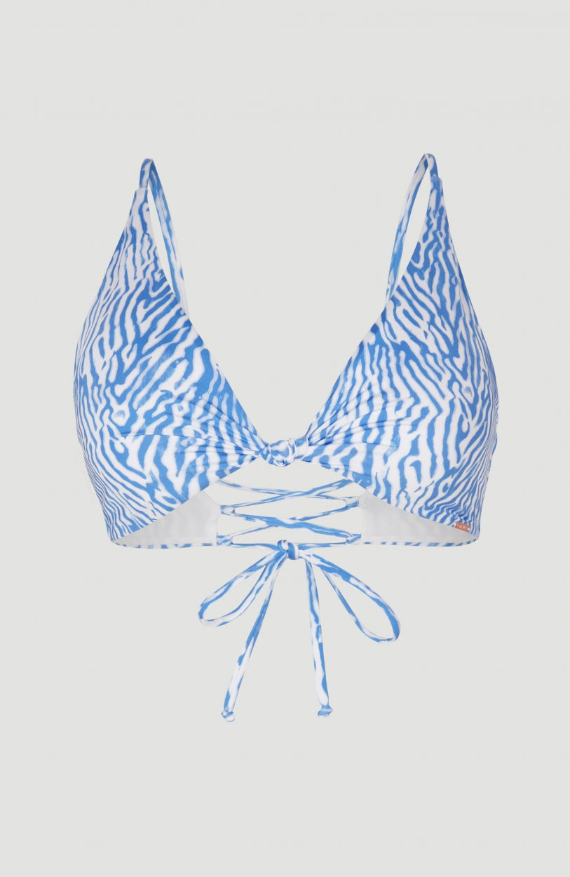 Charlotte Knot Retro Bralette Bikini Top | Blue AO 2