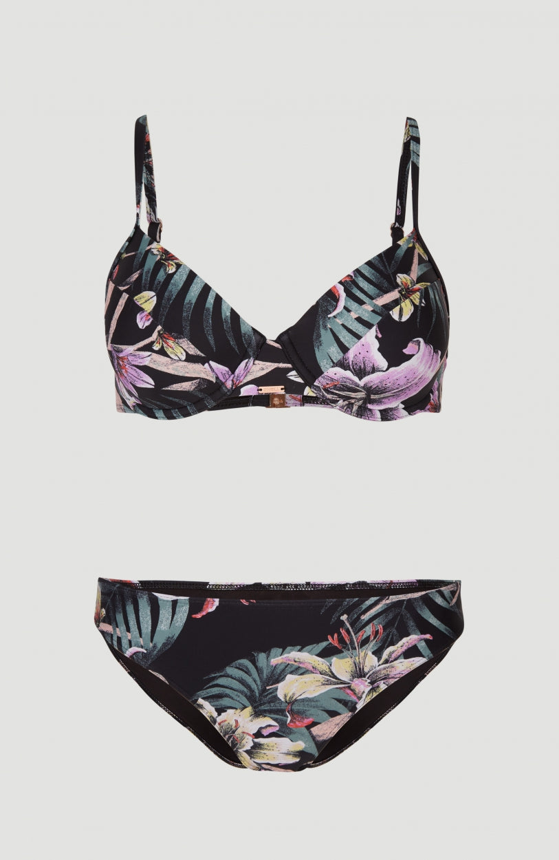 Julia - Rita Mould Wire Bra Bikini Set | Black AO 1