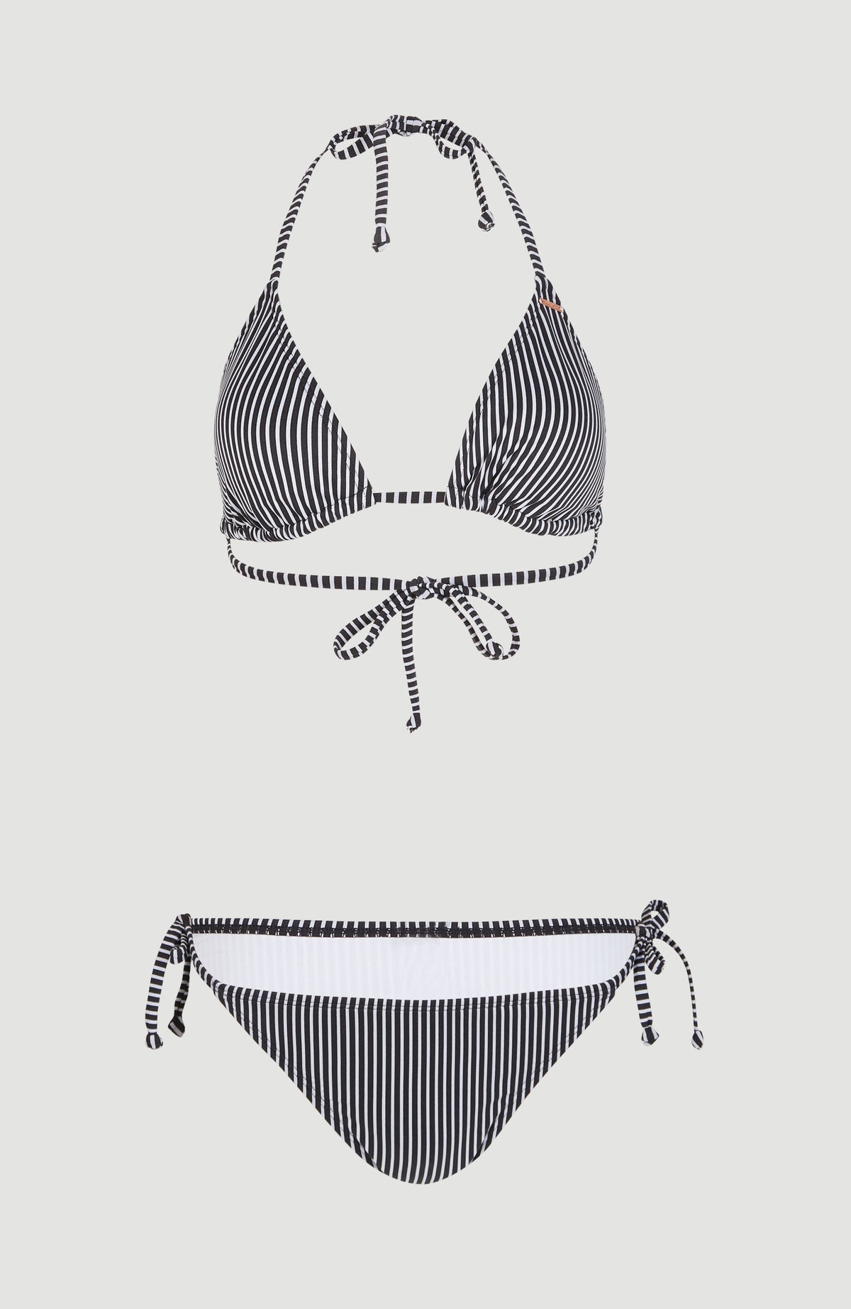 Capri - Bondey Triangle Bikini Set | Black Simple Stripe
