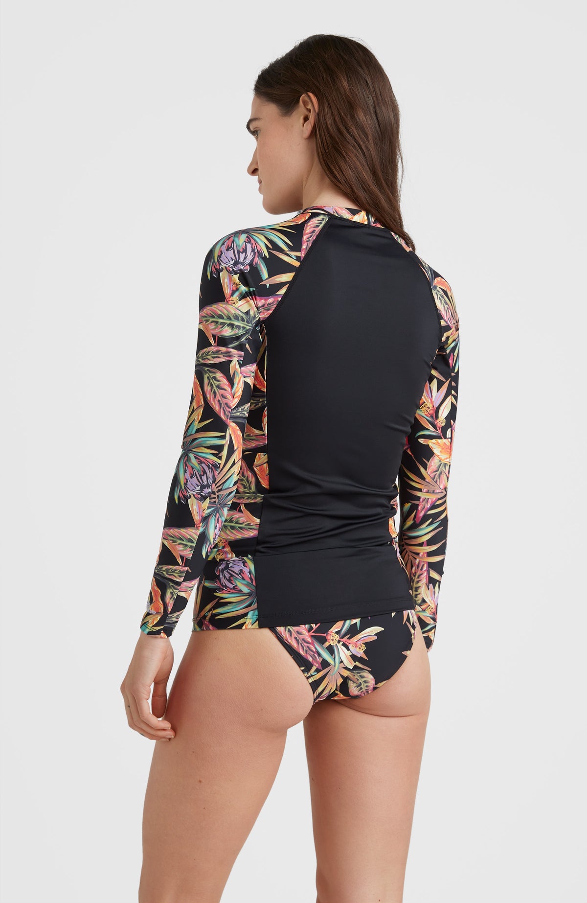 Anglet Longsleeve UPF 50+ Sun Shirt Skin | Black Tropical Flower