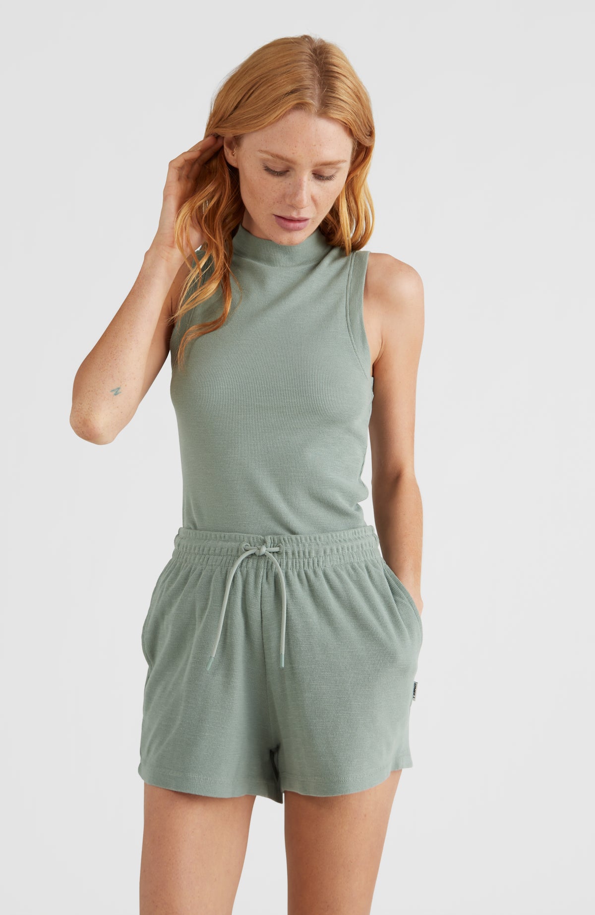 Ribbed Mock Neck Top | Lily Pad