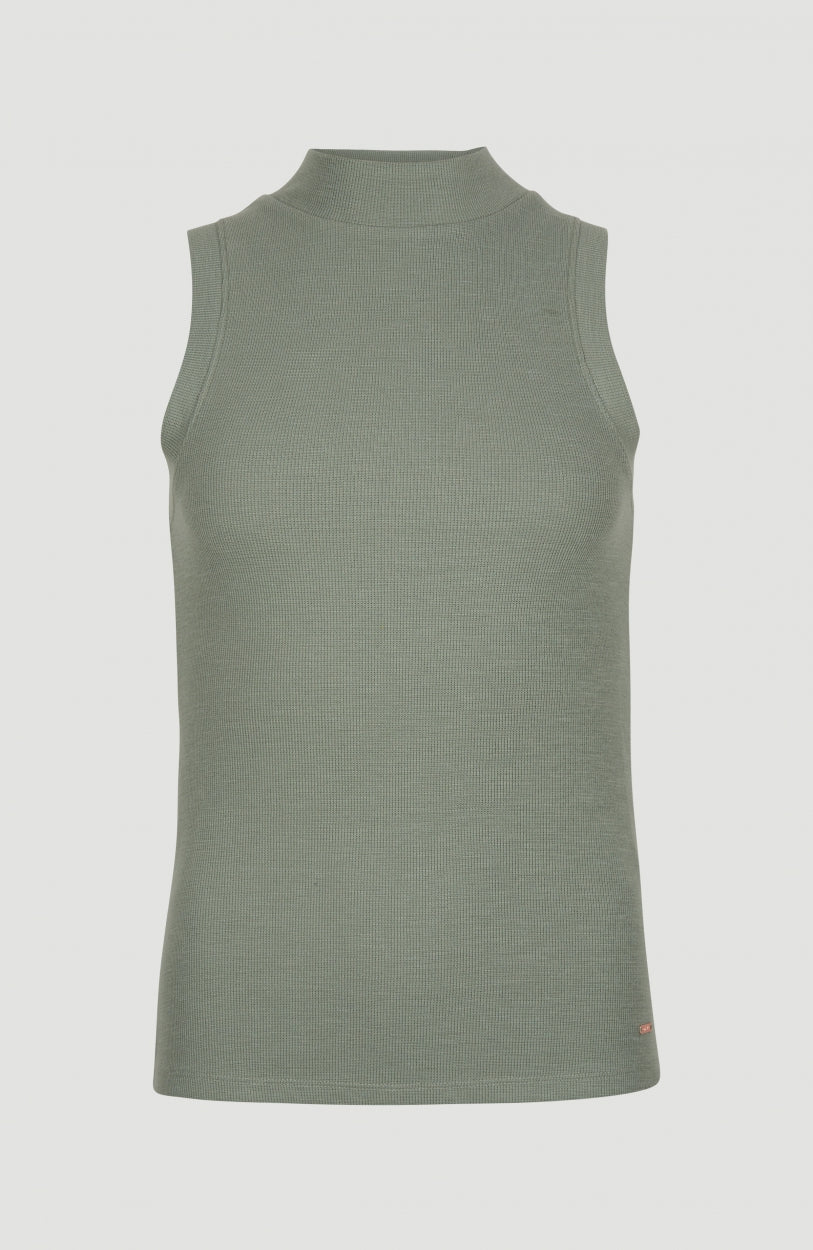 Ribbed Mock Neck Top | Lily Pad