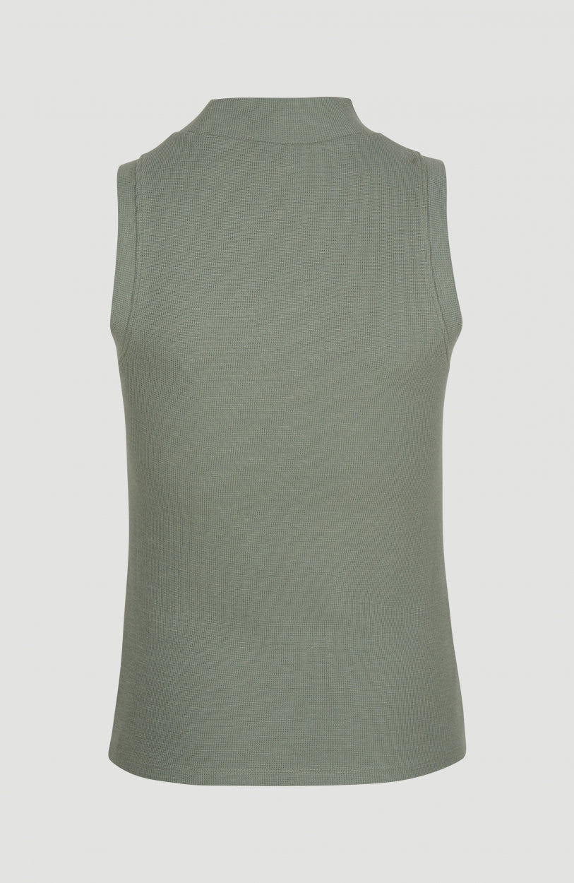 Ribbed Mock Neck Top | Lily Pad