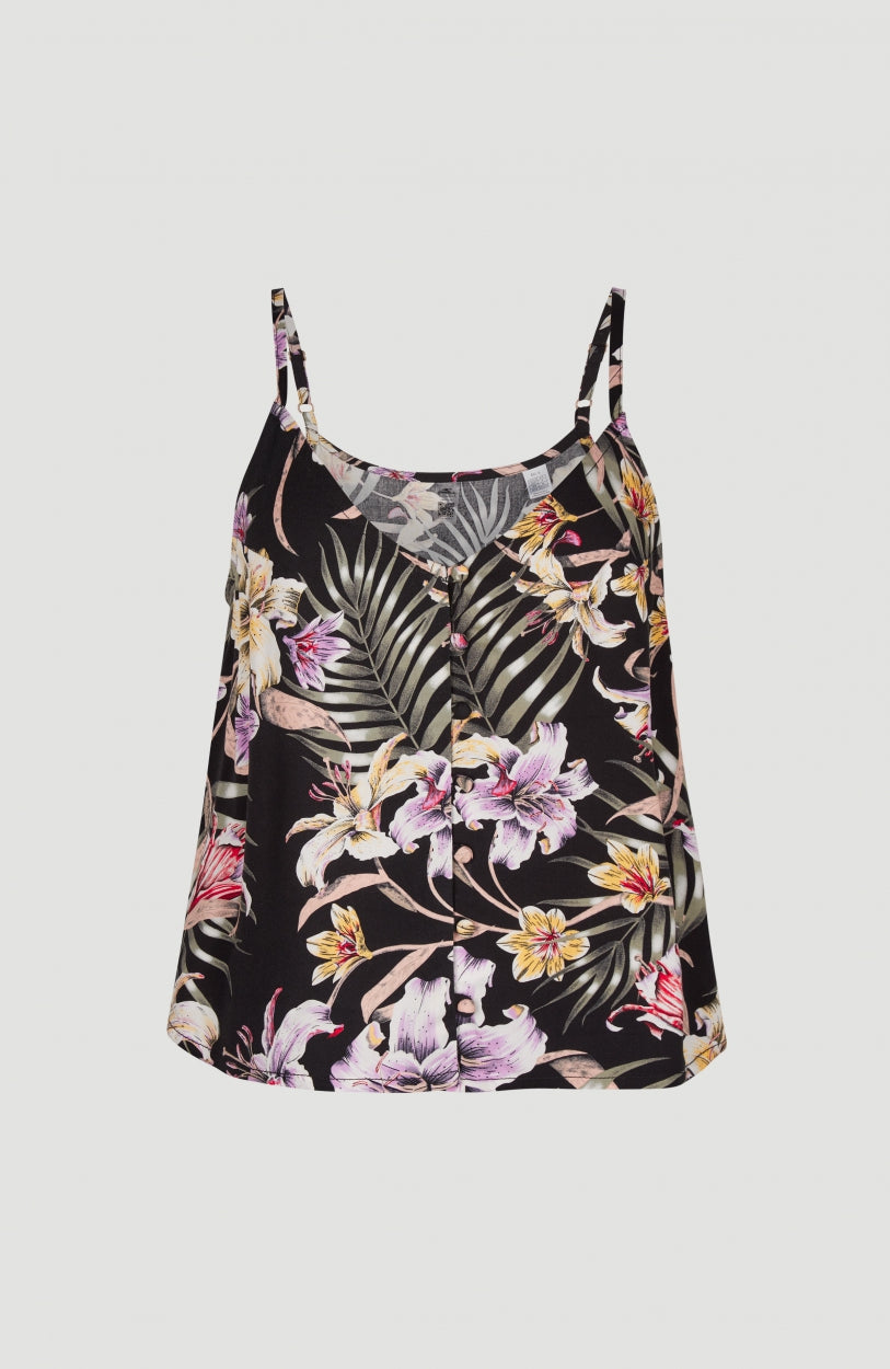 Woven Button Top | Black AO 1