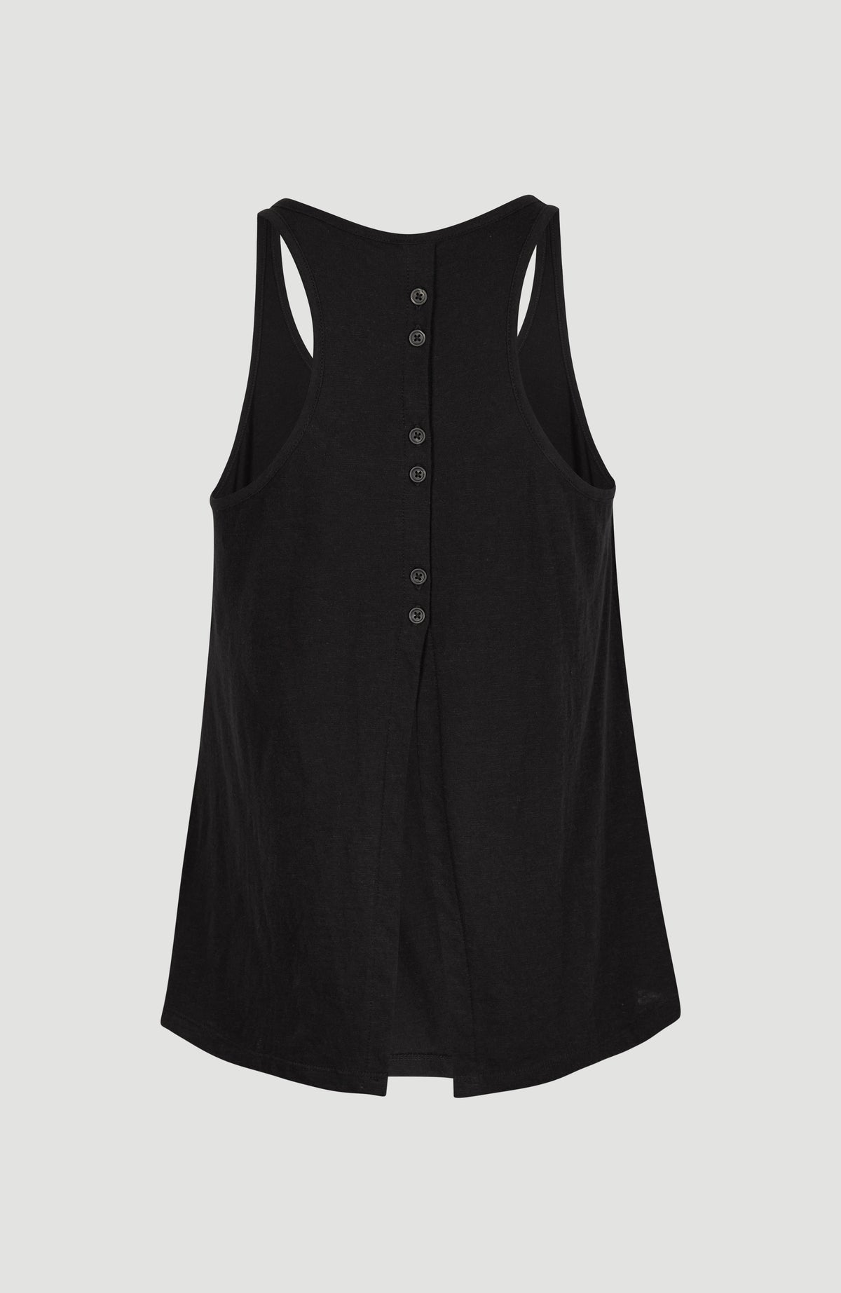 Ella Button Back Tanktop | Black Out