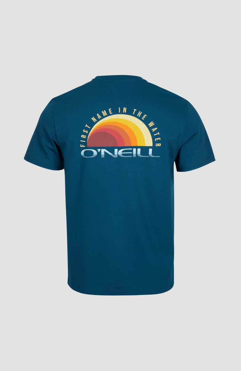 Retro Sunset T-Shirt | Moroccan Blue