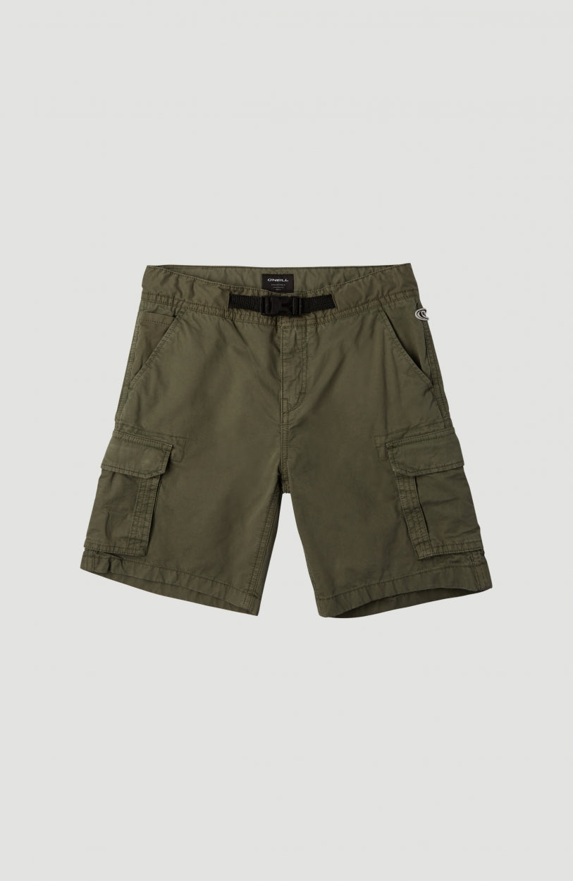 Cali Beach Cargo Shorts | Olive Leaves -A