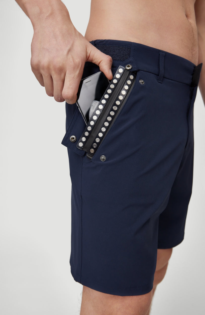 Waterproof-Pocket Hybrid Shorts | Ink Blue -A