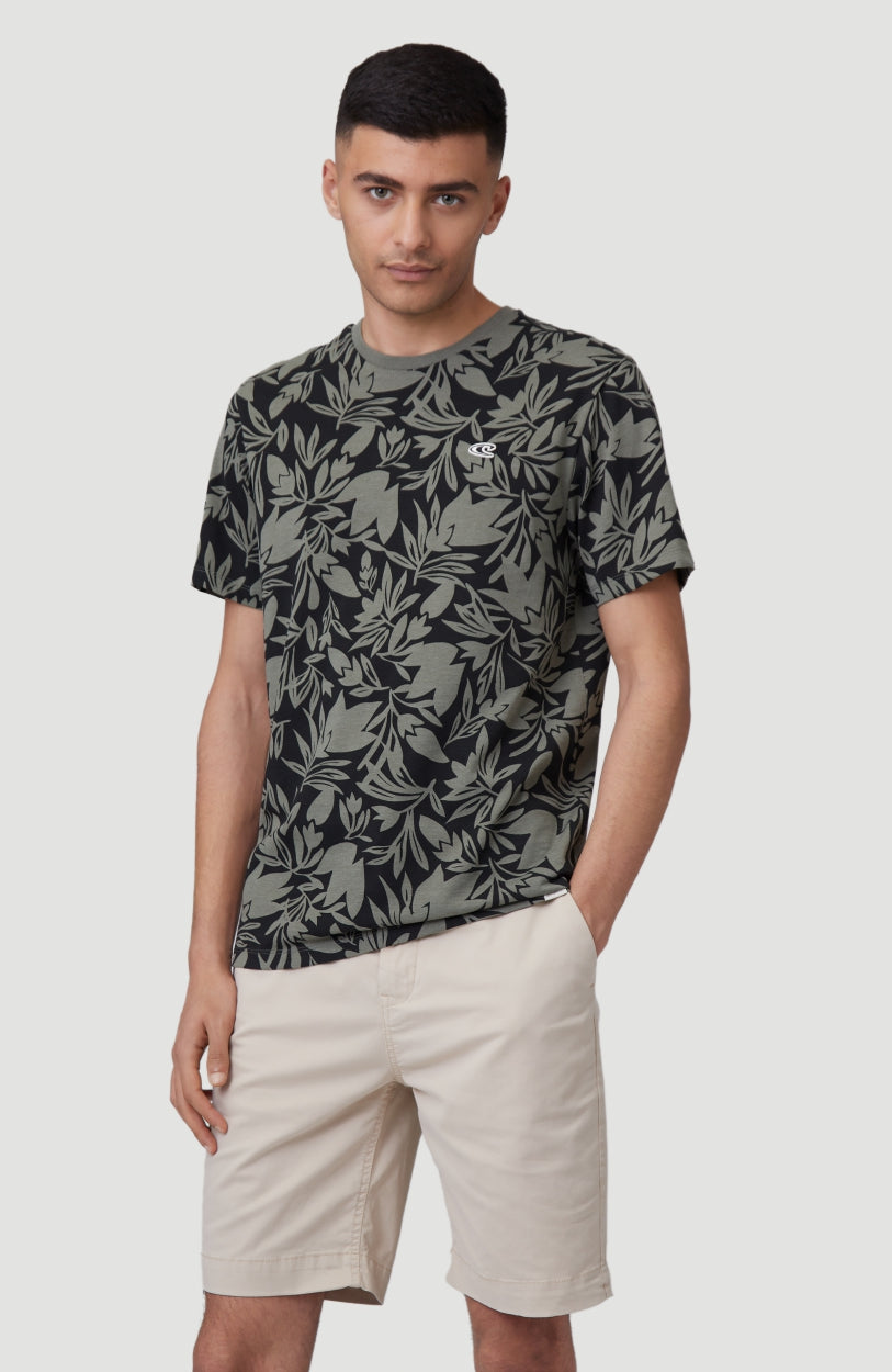 Cal Floral T-Shirt | Olive Leaves -A
