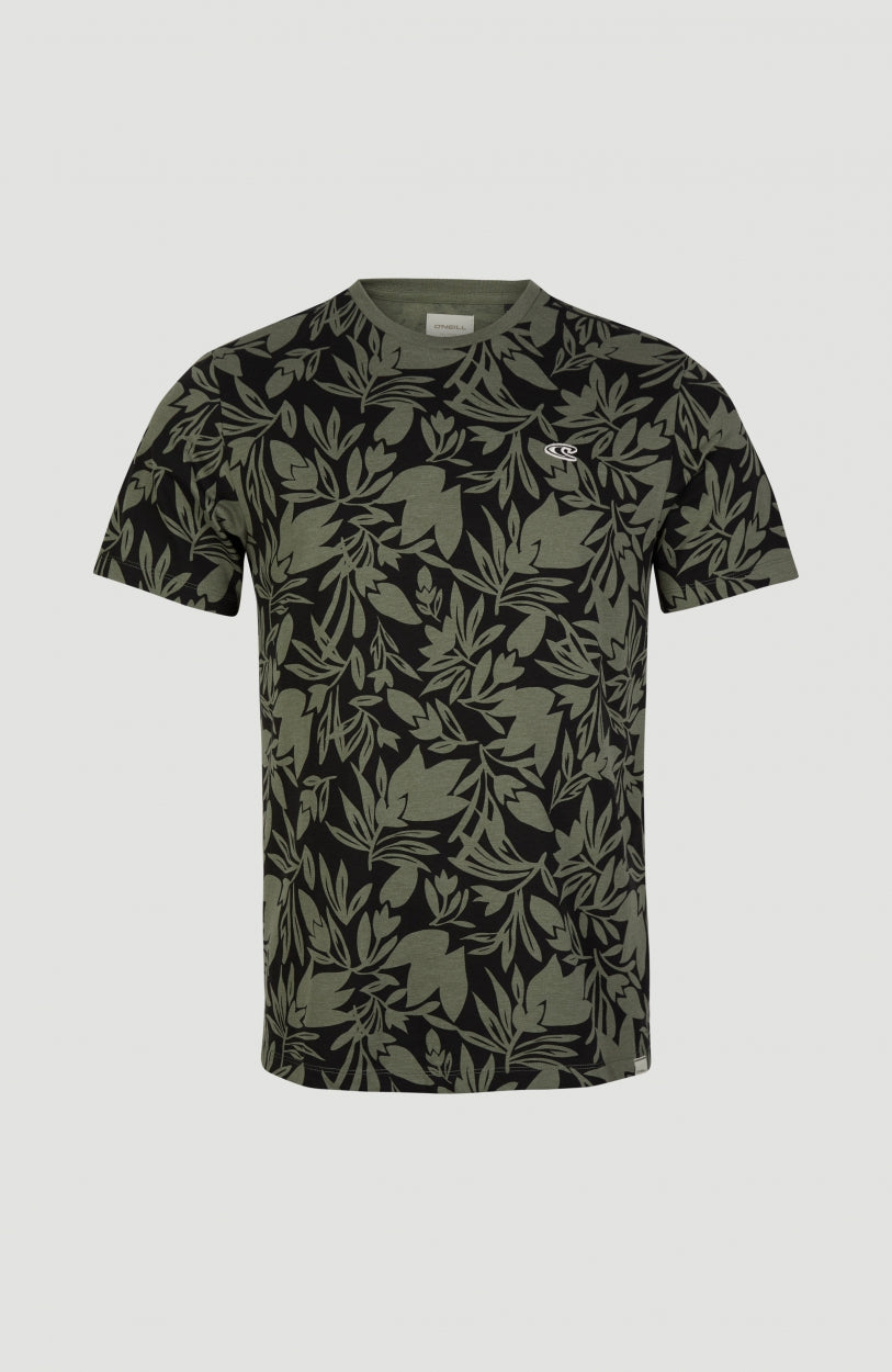 Cal Floral T-Shirt | Olive Leaves -A
