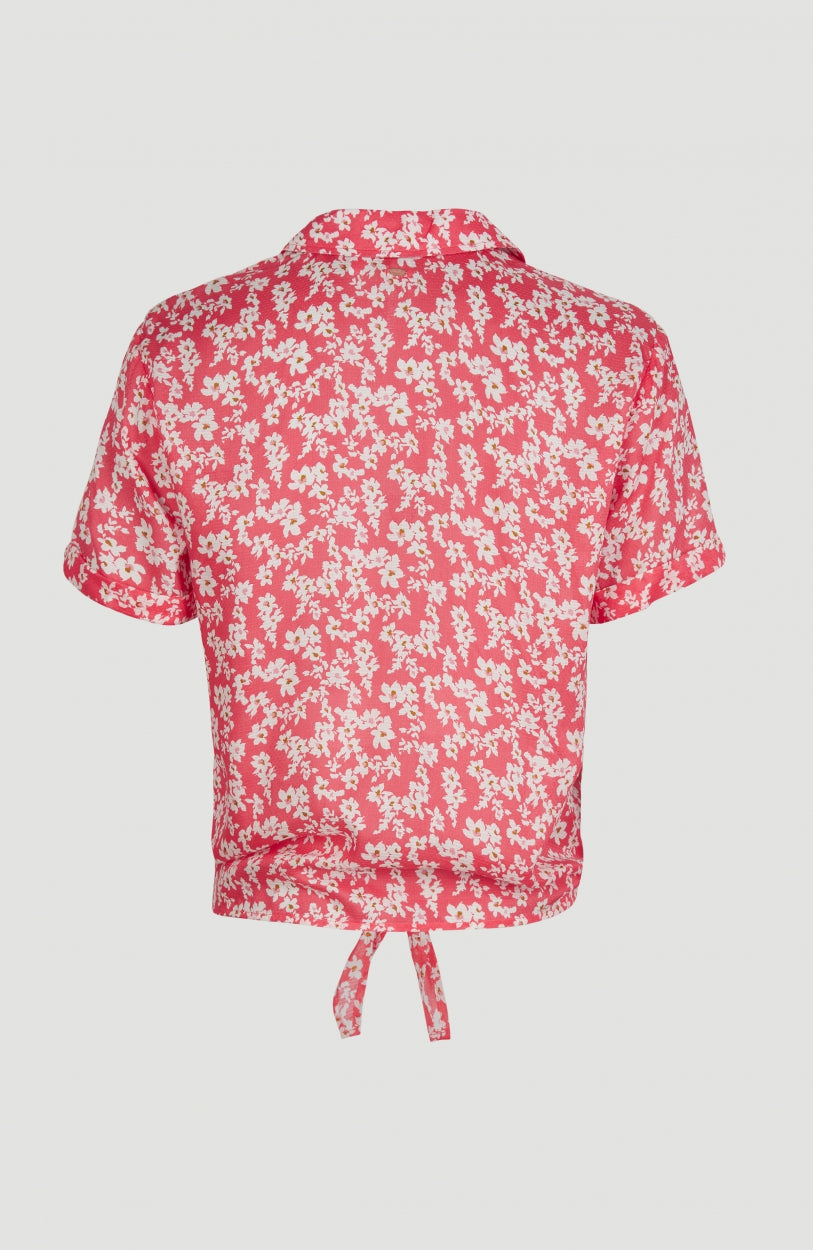 Cali Woven Shirt Shortsleeve | Red With Pink or Purple