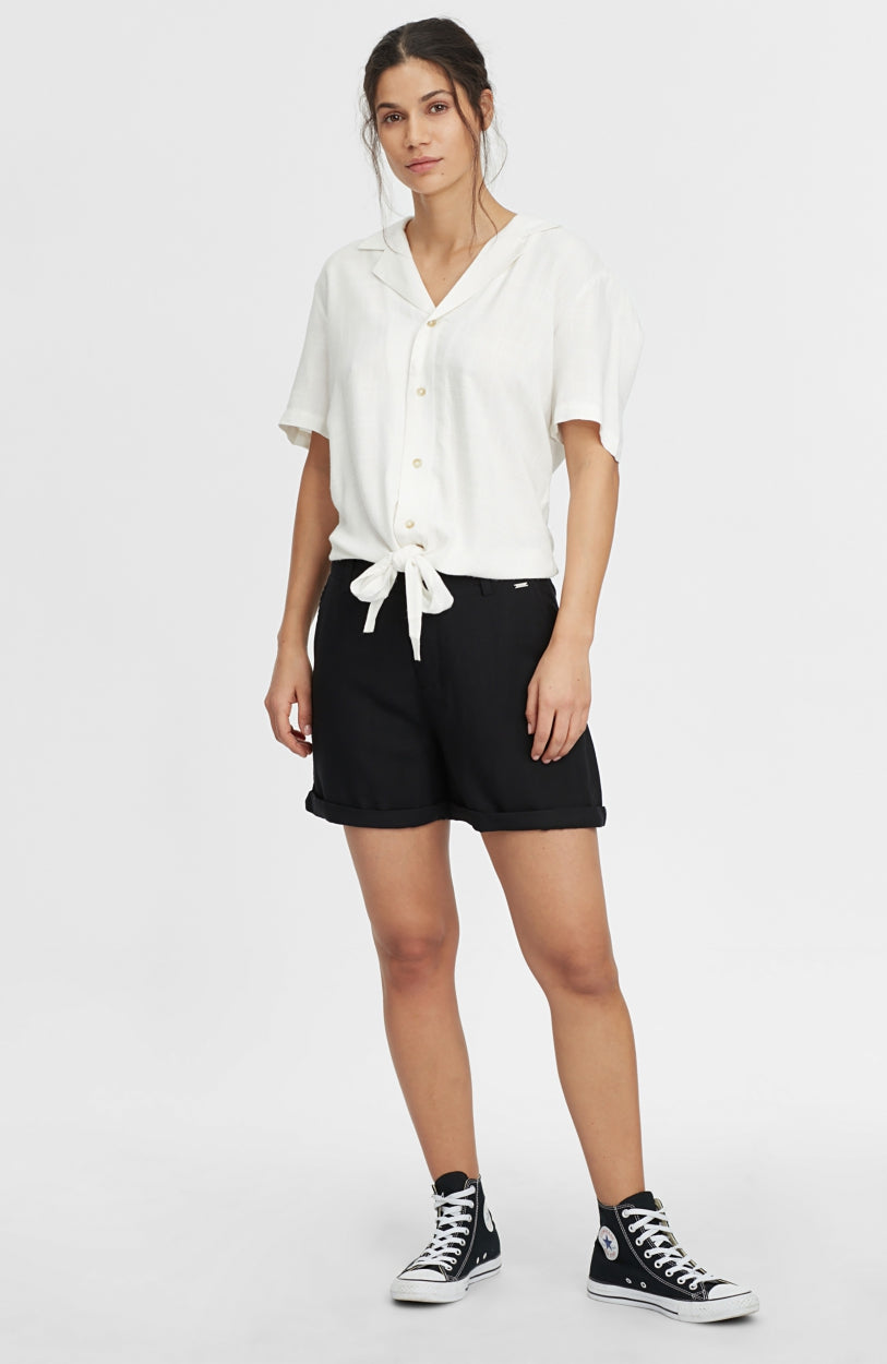 Cali Woven Shirt Shortsleeve | Powder White