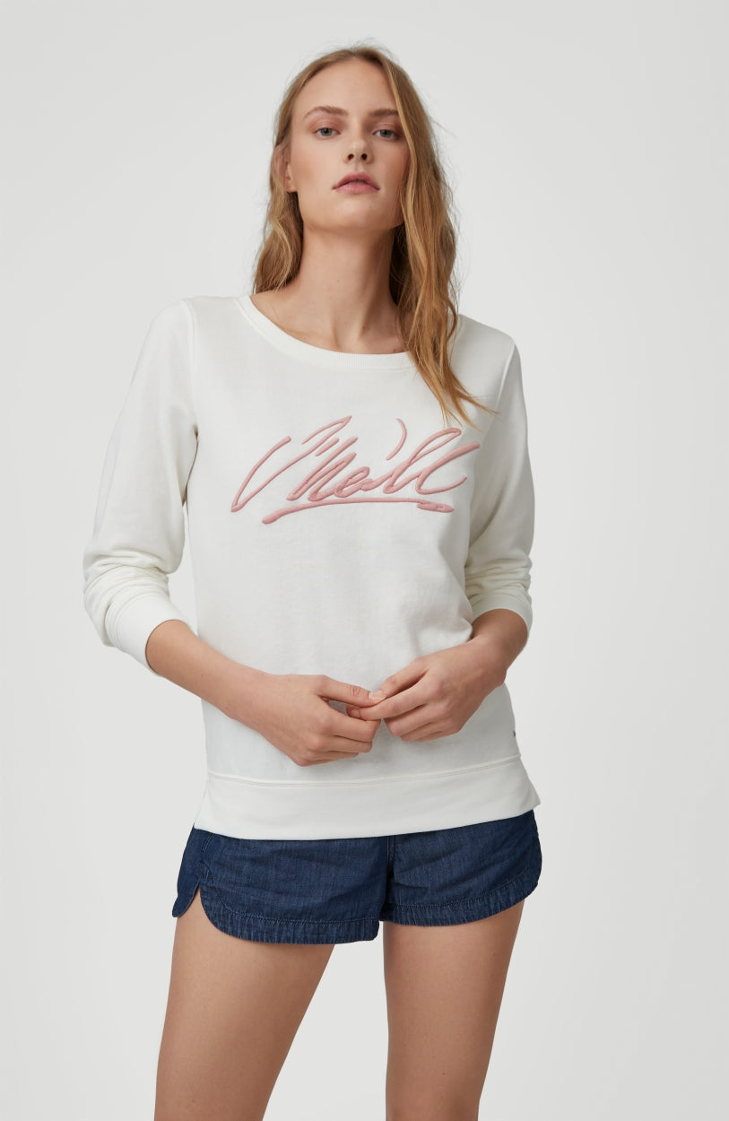Cali Crew Sweatshirt | Powder White