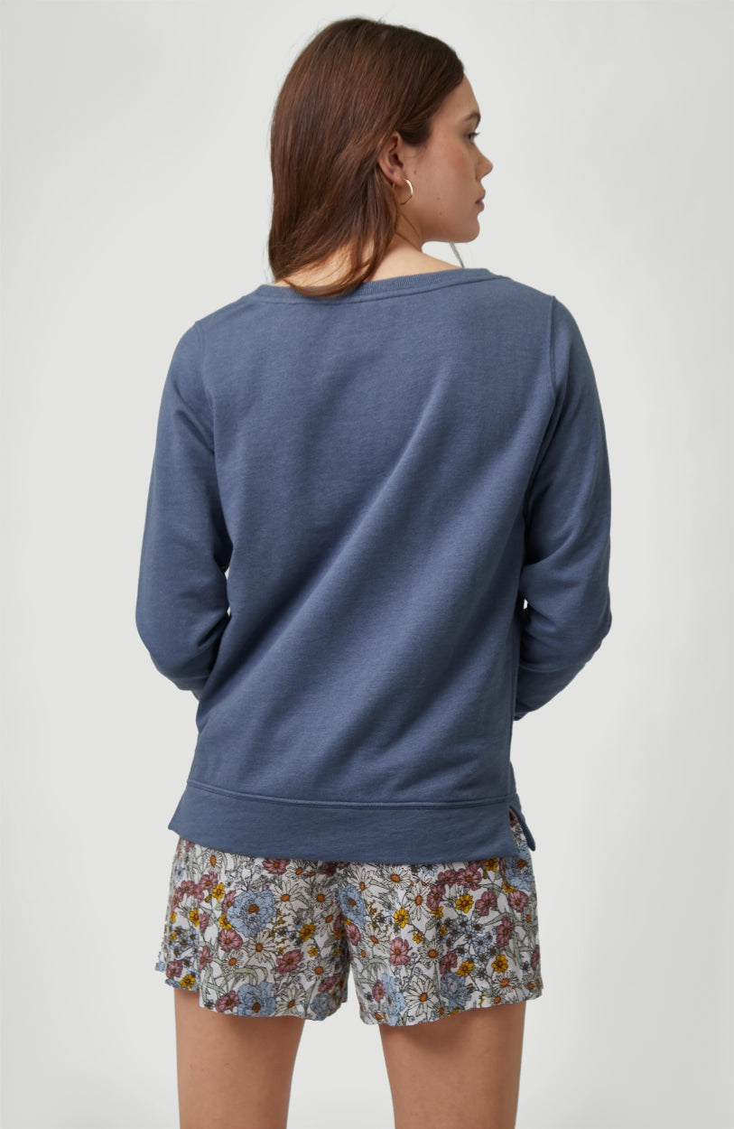 Cali Crew Sweatshirt | Dusty Blue -A