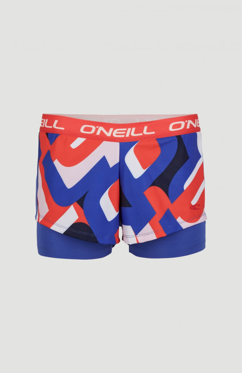 Athleisure Shorts | Blue With Red