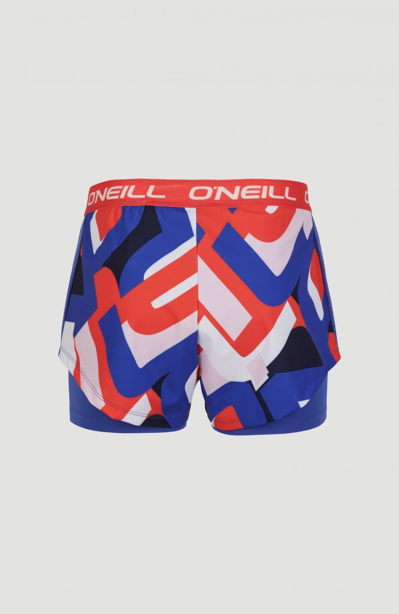 Athleisure Shorts | Blue With Red