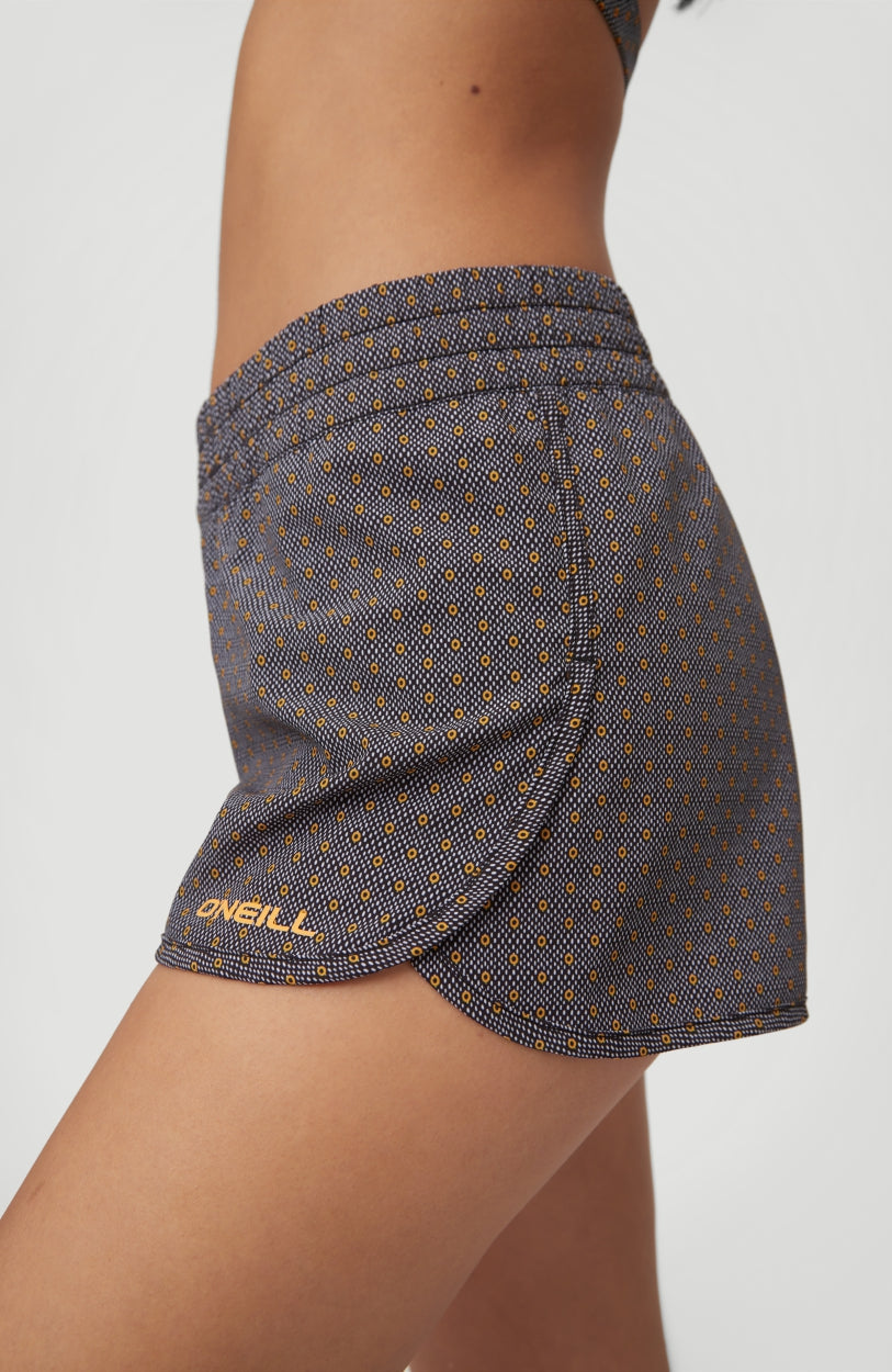 Anglet Board Short All Over Print | Black With Yellow 1