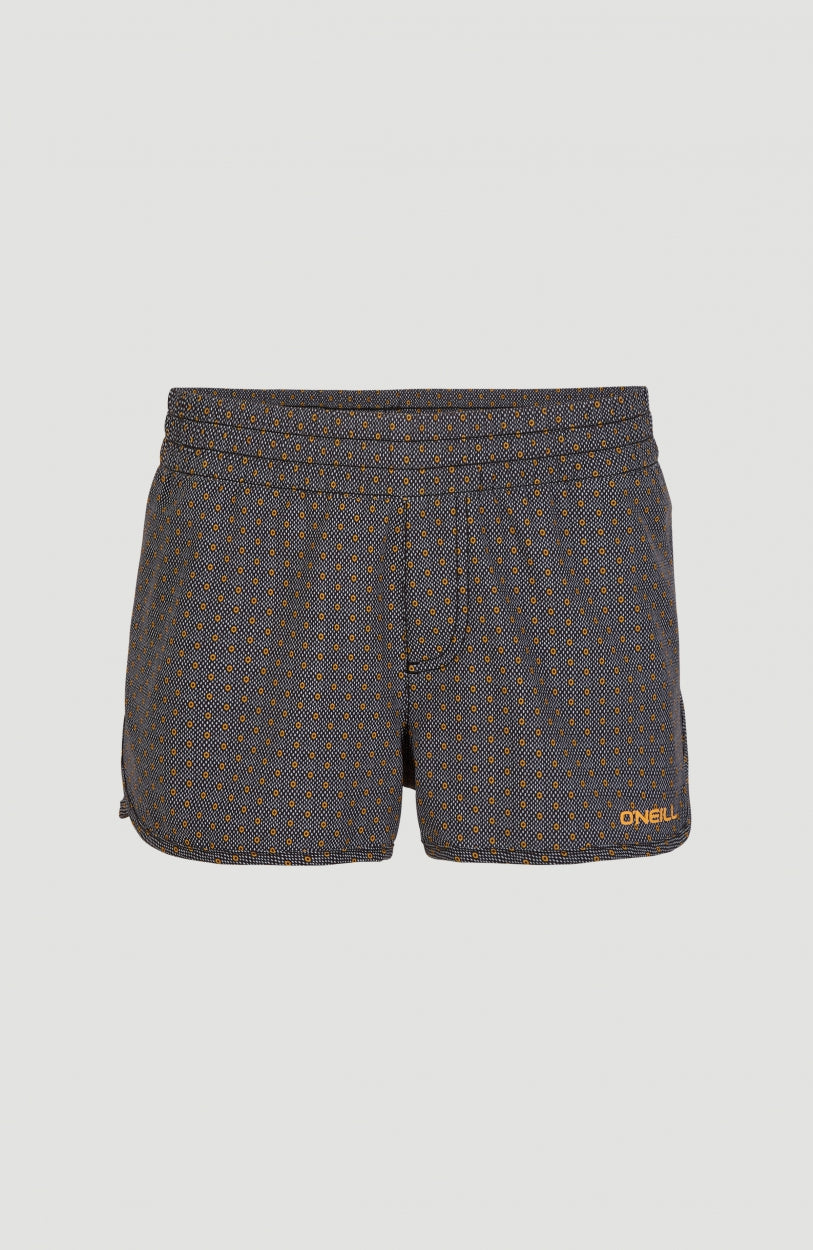 Anglet Board Short All Over Print | Black With Yellow 1