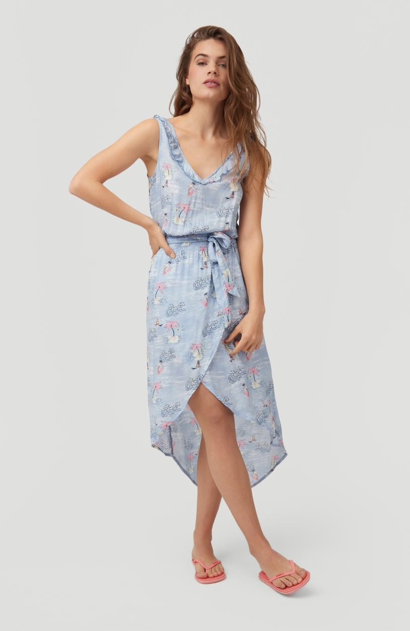 Cali Midi Dress | Blue With Pink or Purple