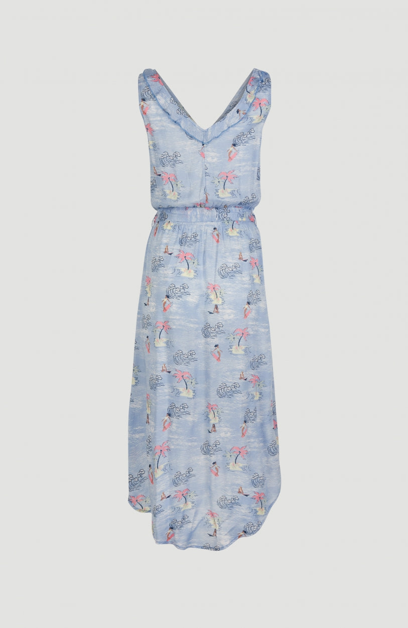 Cali Midi Dress | Blue With Pink or Purple