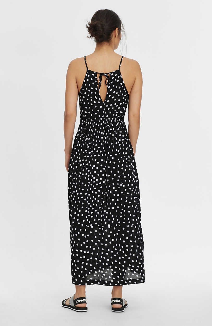 All Over Print Midi Dress | Black With White